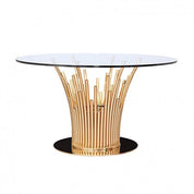 MAURIS LUXURY ROUND GLASS DINING TABLE