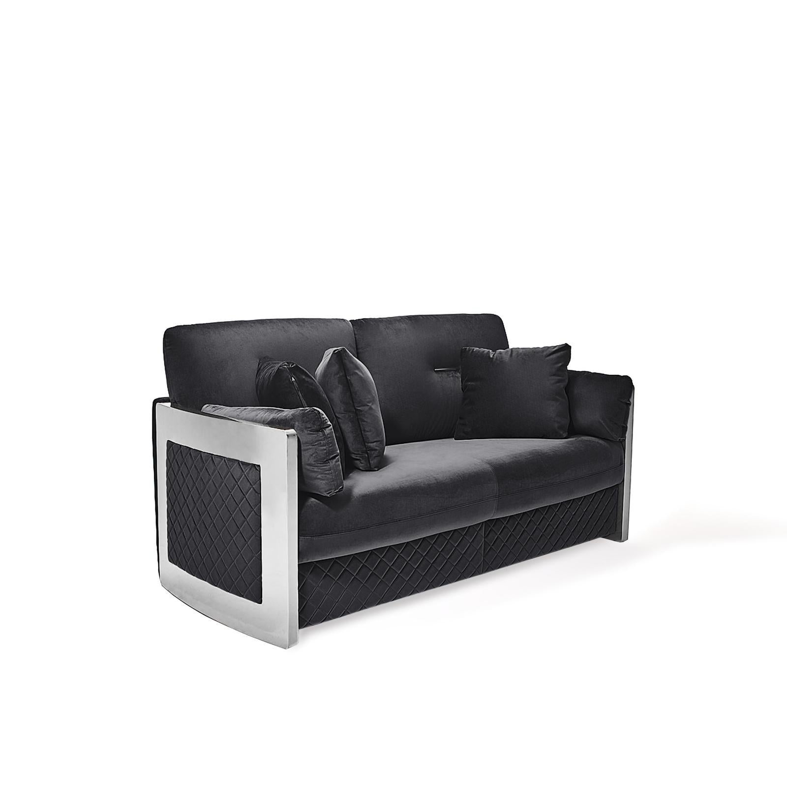 adagio silver black modern 8 sofa set