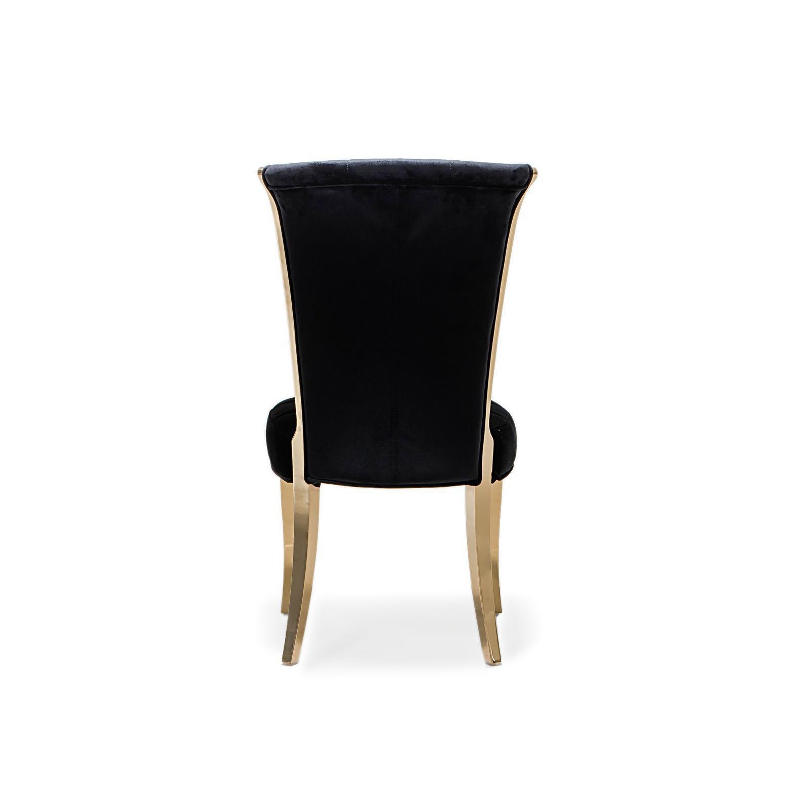 alanso gold black luxury 7 dining chair