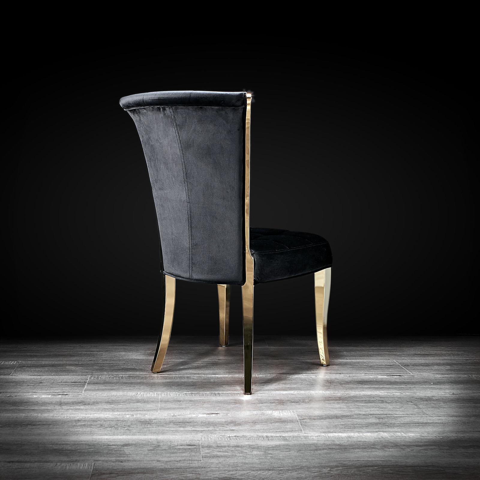 alanso gold black luxury dining chair