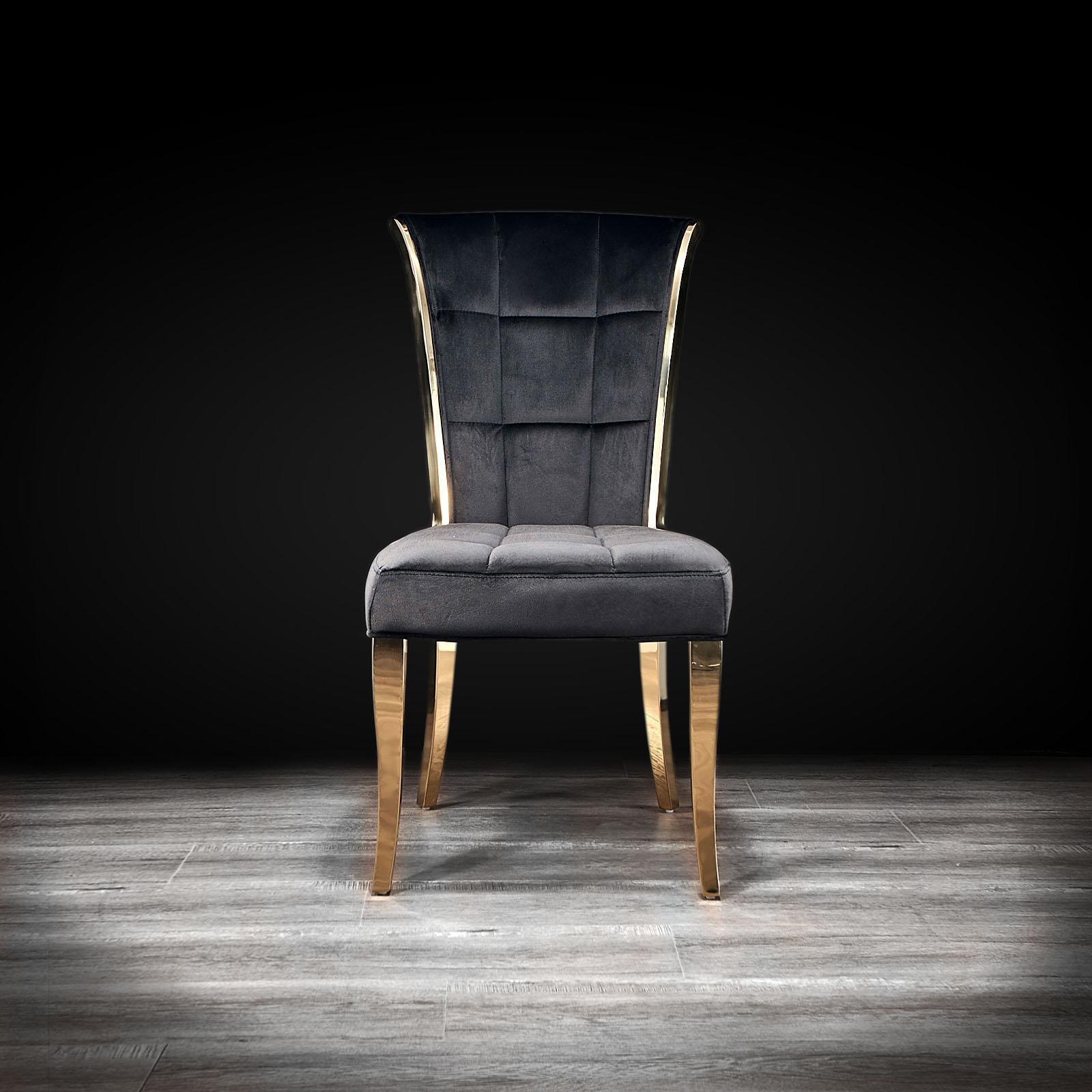 alanso gold black modern dining chair