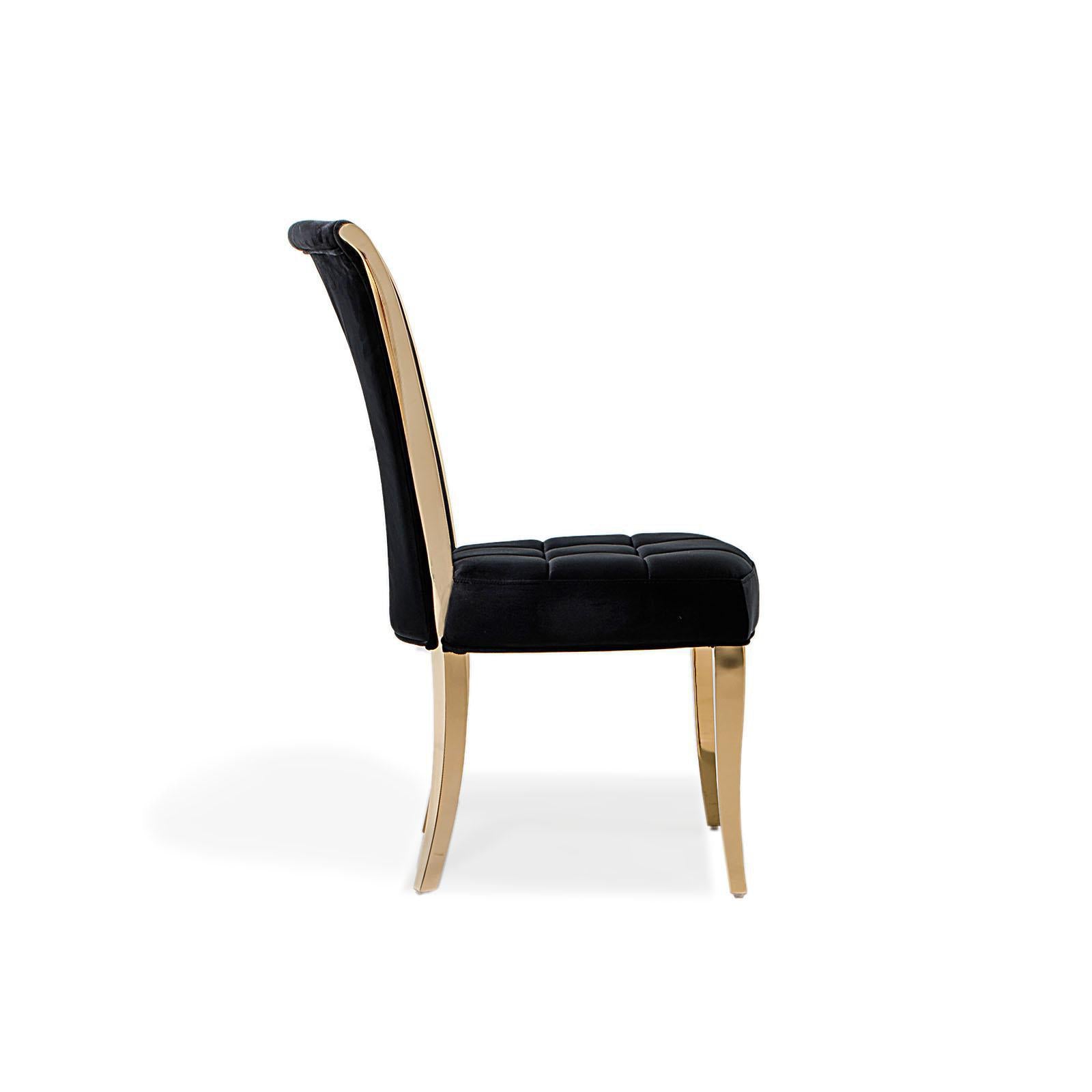 alanso gold black stylish 7 dining chair