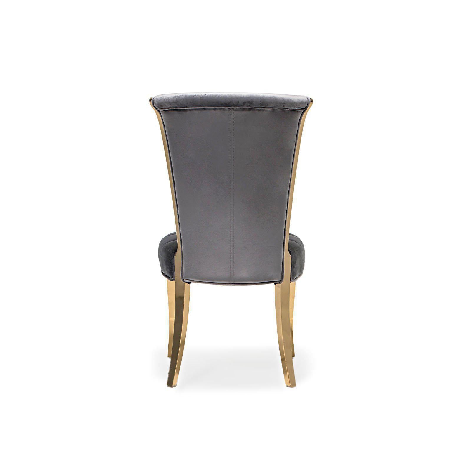 alanso gold gray luxury 7 dining chair