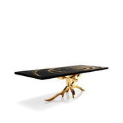 Albero Brushed Titanium Gold Black Fiore Top Small Dining Table