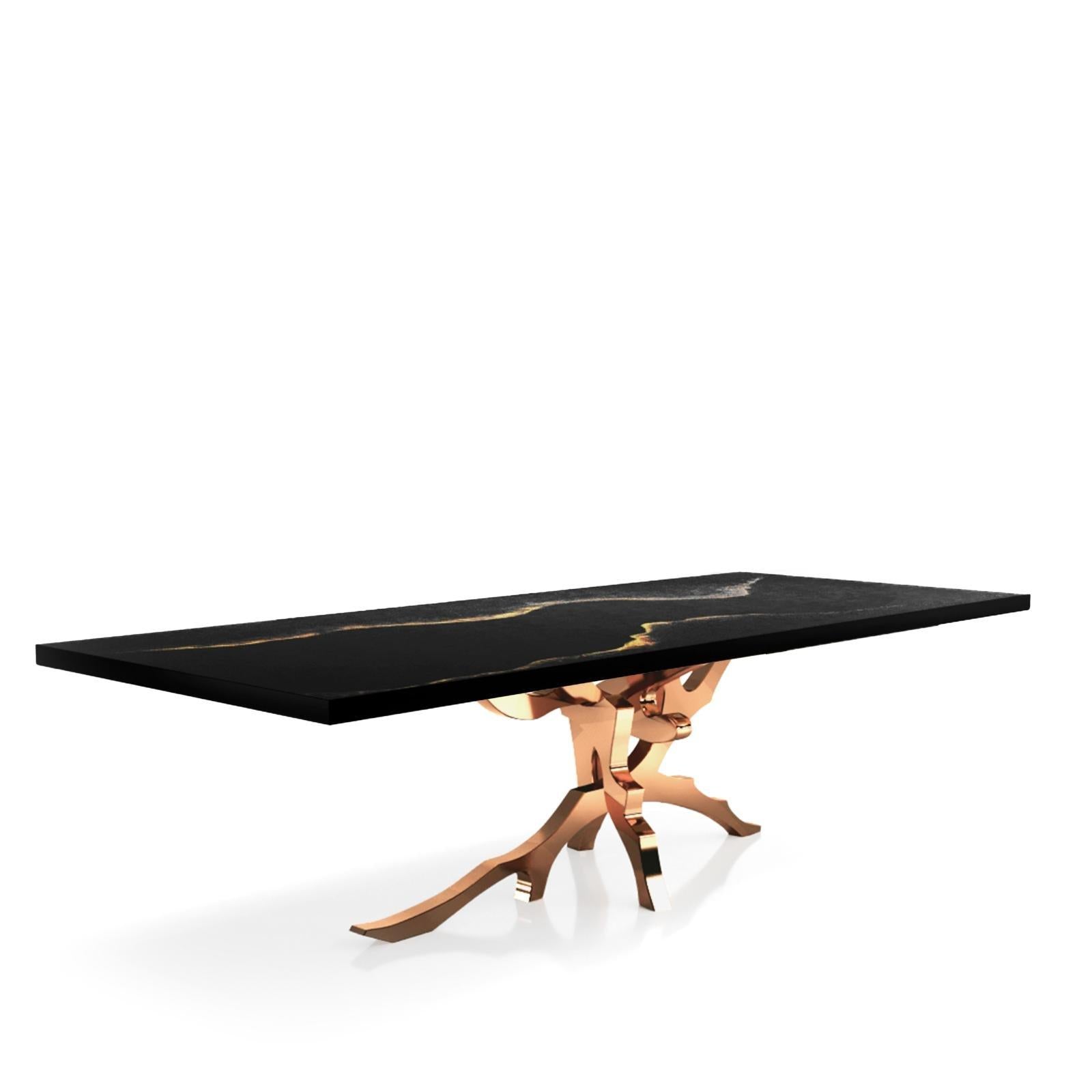 Albero Rose Gold Black Mountain Top Large Dining Table