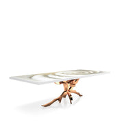 Albero Rose Gold White Fiore Top Small Dining Table