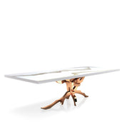 Albero Rose Gold White Mountain Top Large Dining Table