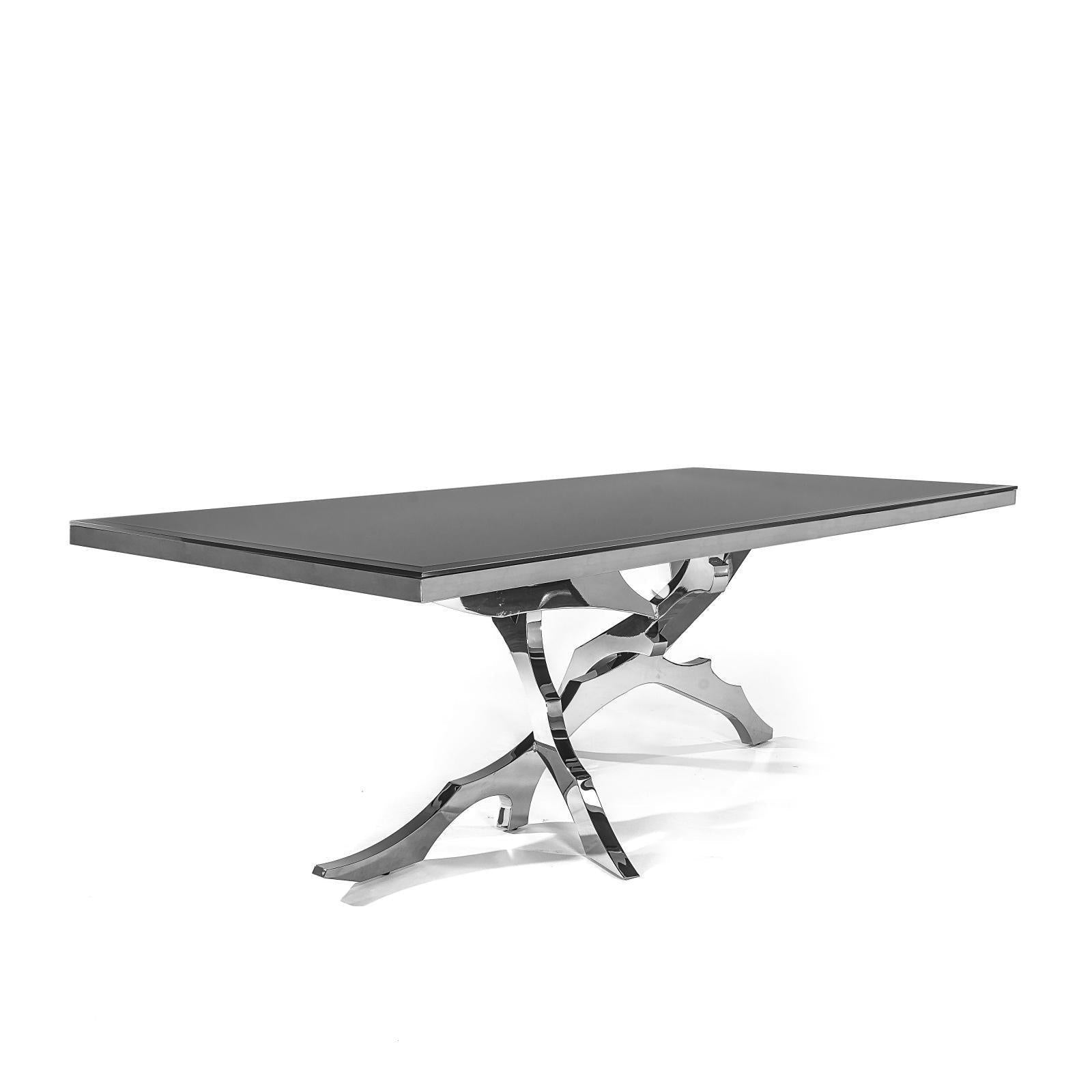 albero silver stylish 7 dining table