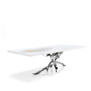 Albero Silver White Art Top Large Dining Table