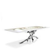 Albero Silver White Fiore Top Large Dining Table