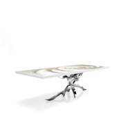 Albero Silver White Fiore Top Small Dining Table