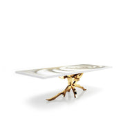 Albero Titanium Gold White Fiore Top Small Dining Table