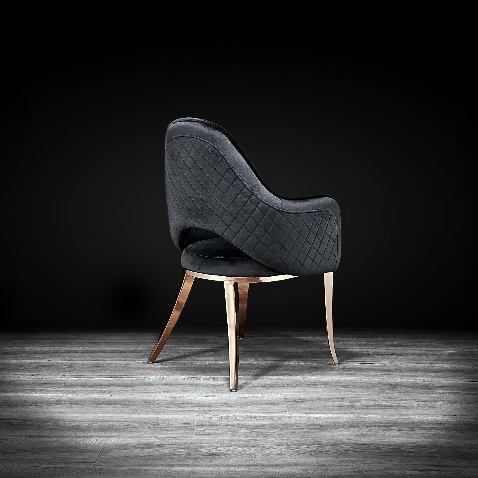 alegra rg black luxury dining chair