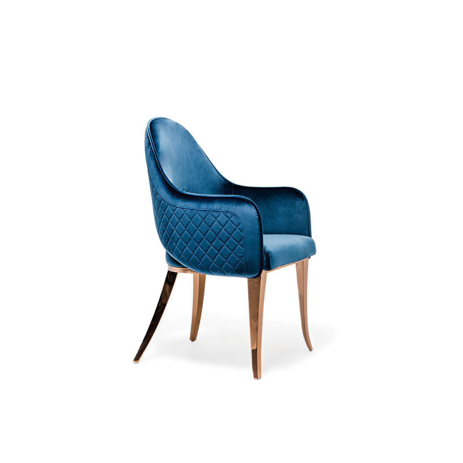 alegra rg blue modern 7 dining chair