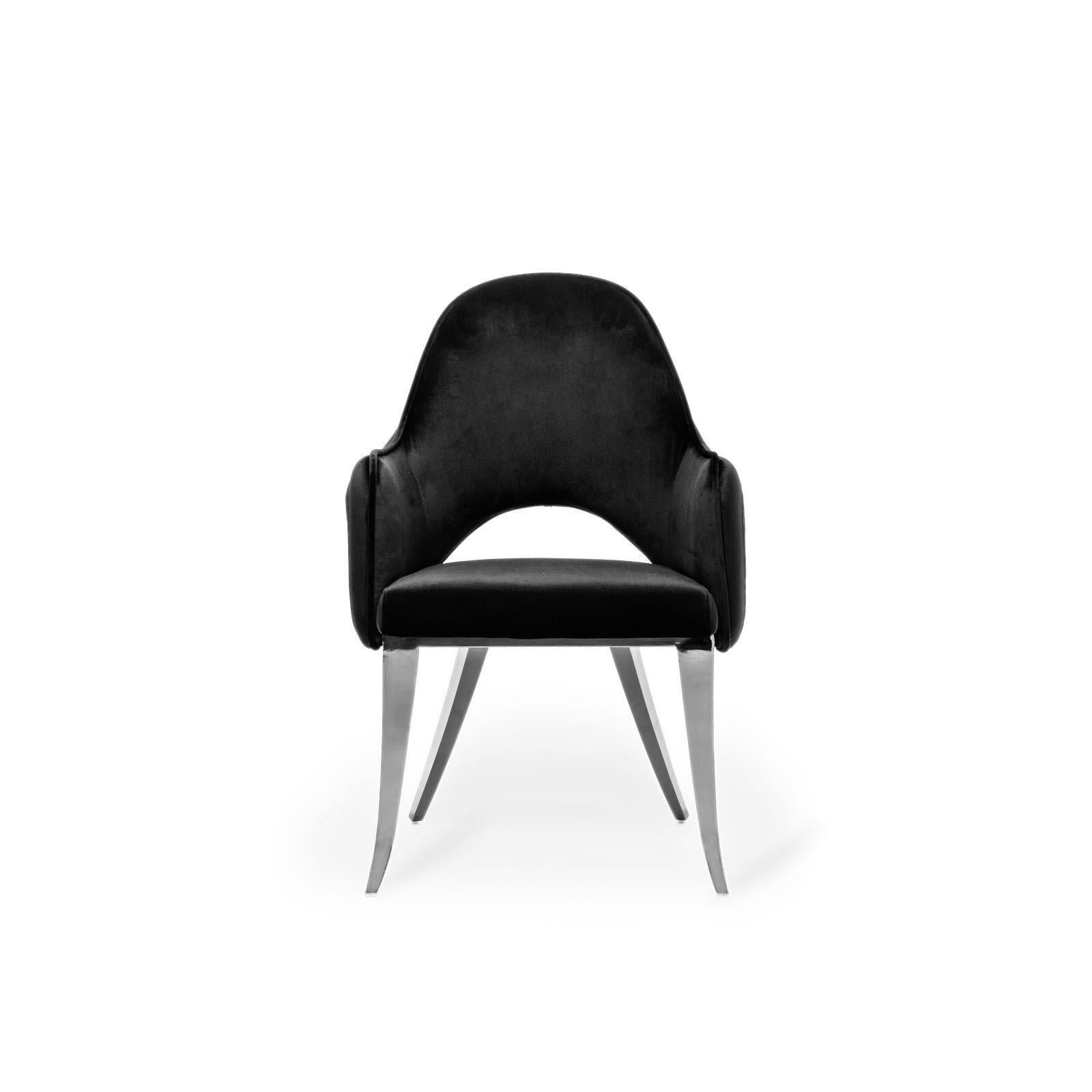 alegra silver black dining chair