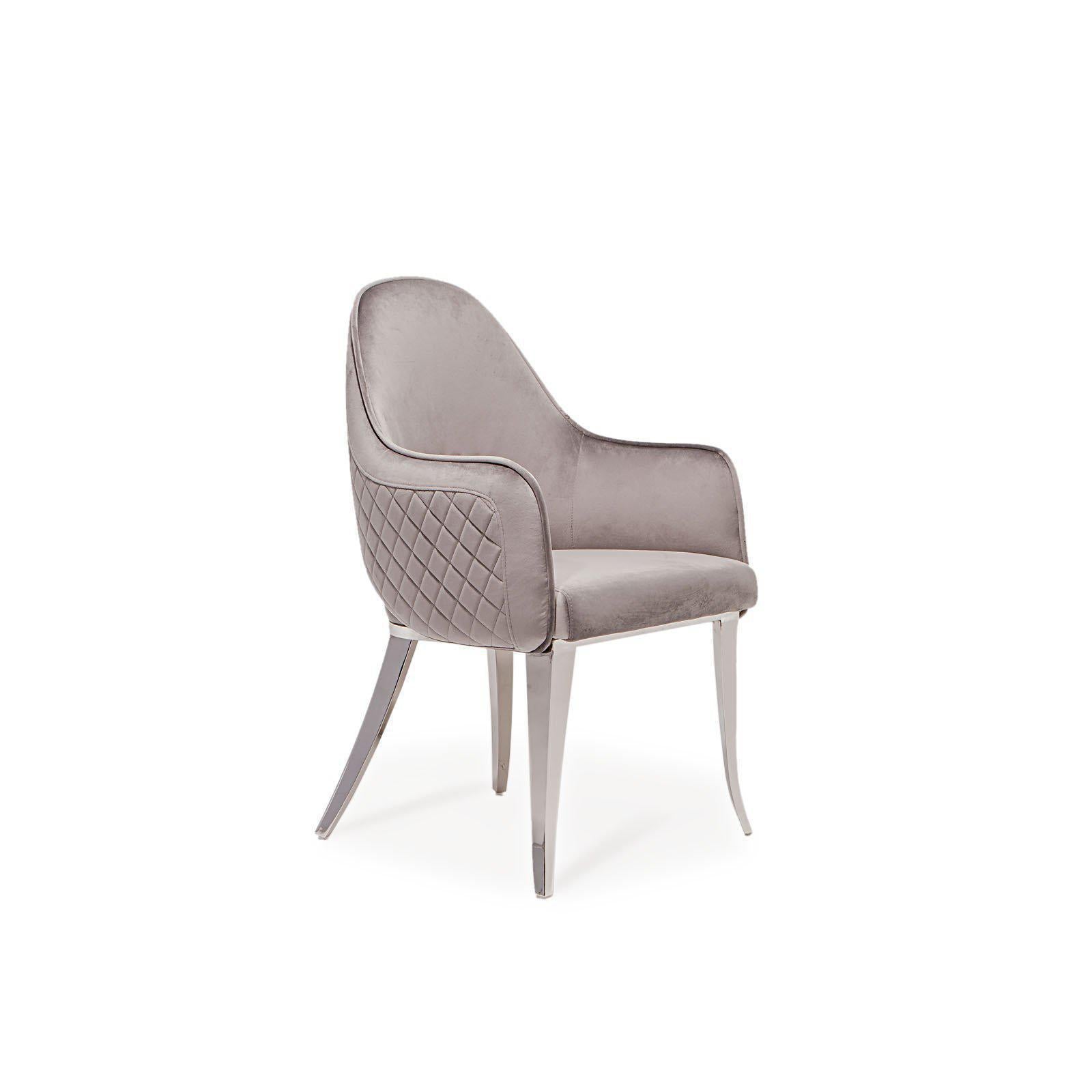 alegra silver gray modern 7 dining chair