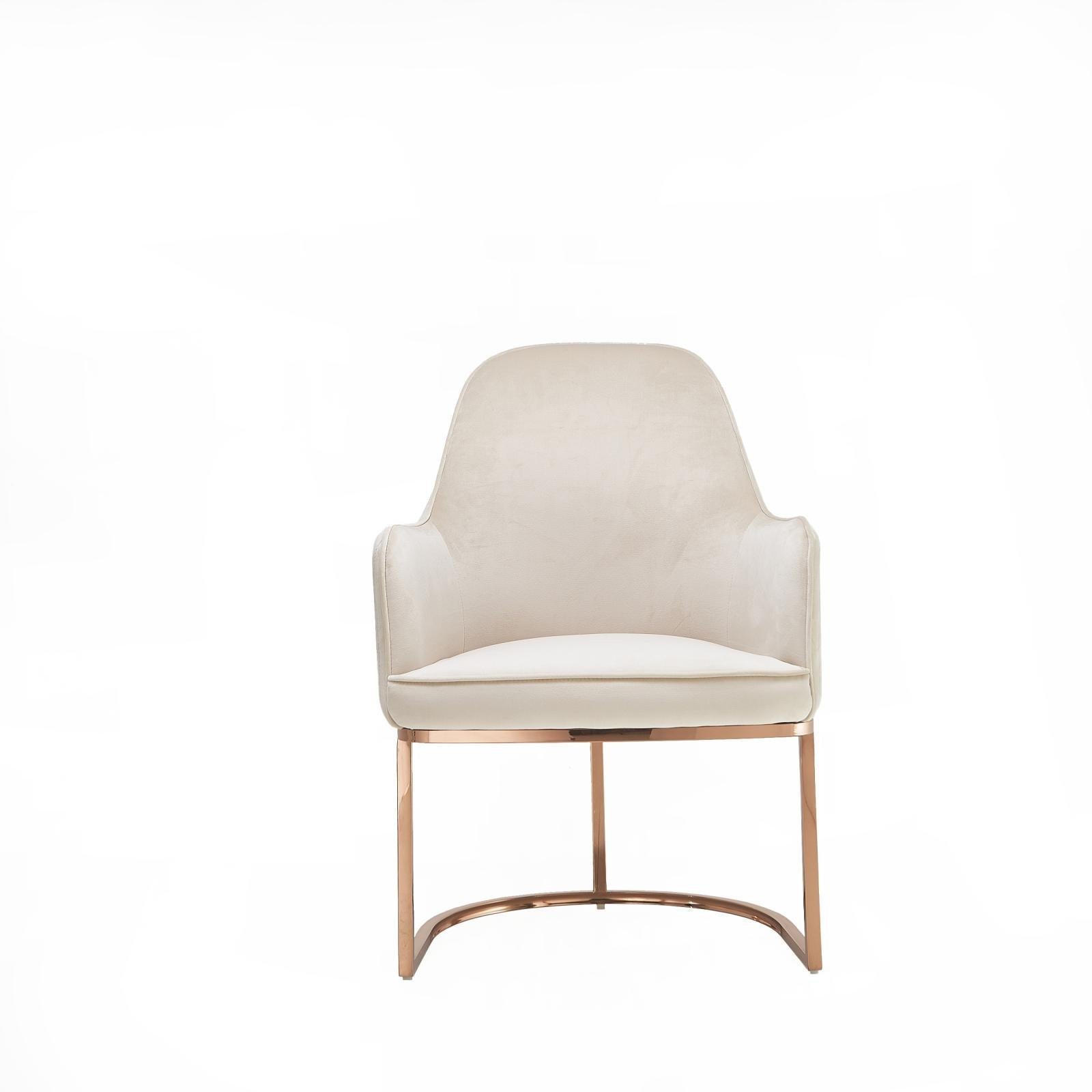 Andria Beige Rose Gold Dining Chair