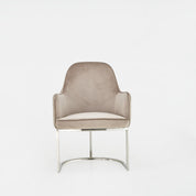 Andria Taupe Silver Dining Chair