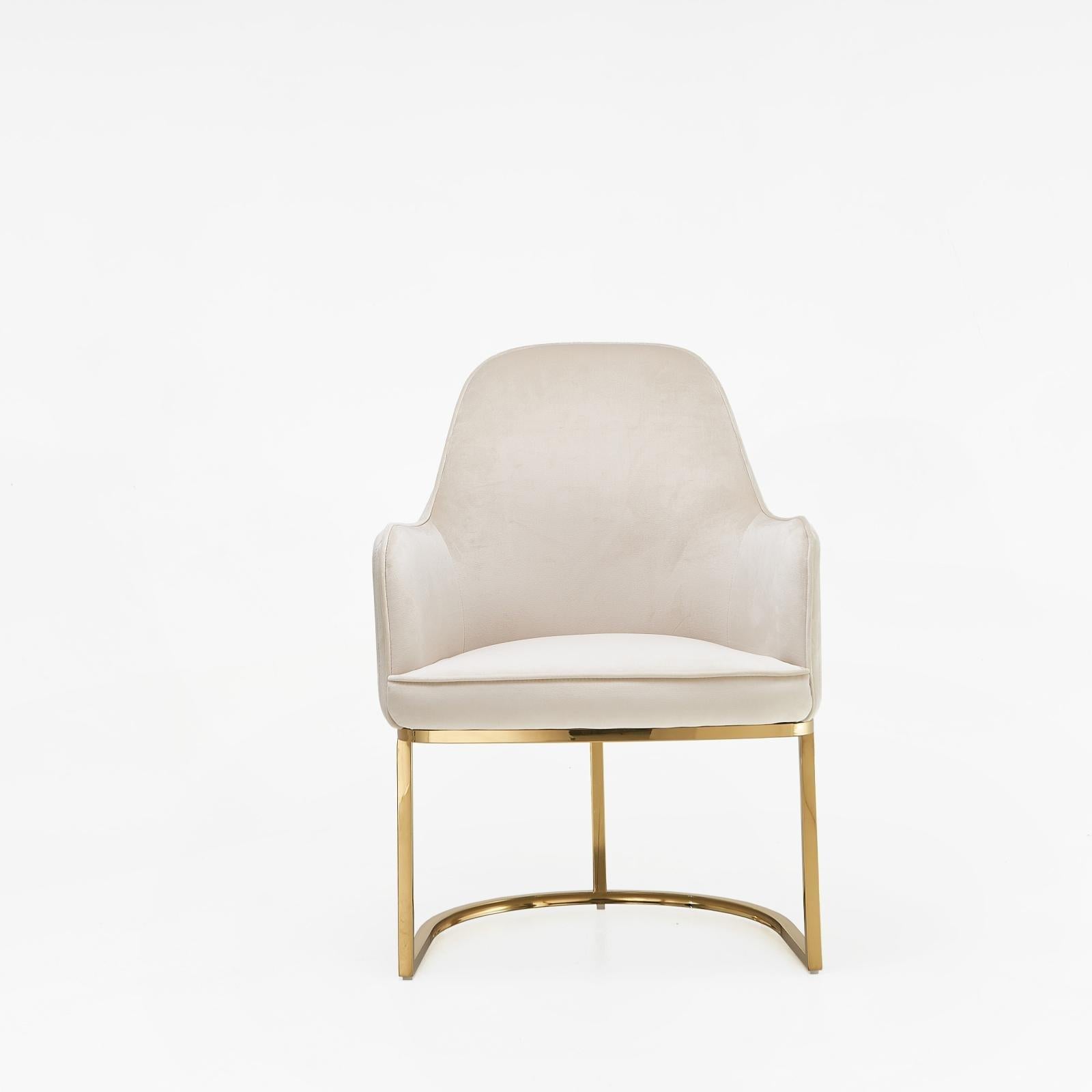 Andria Beige Titanium Gold Dining Chair