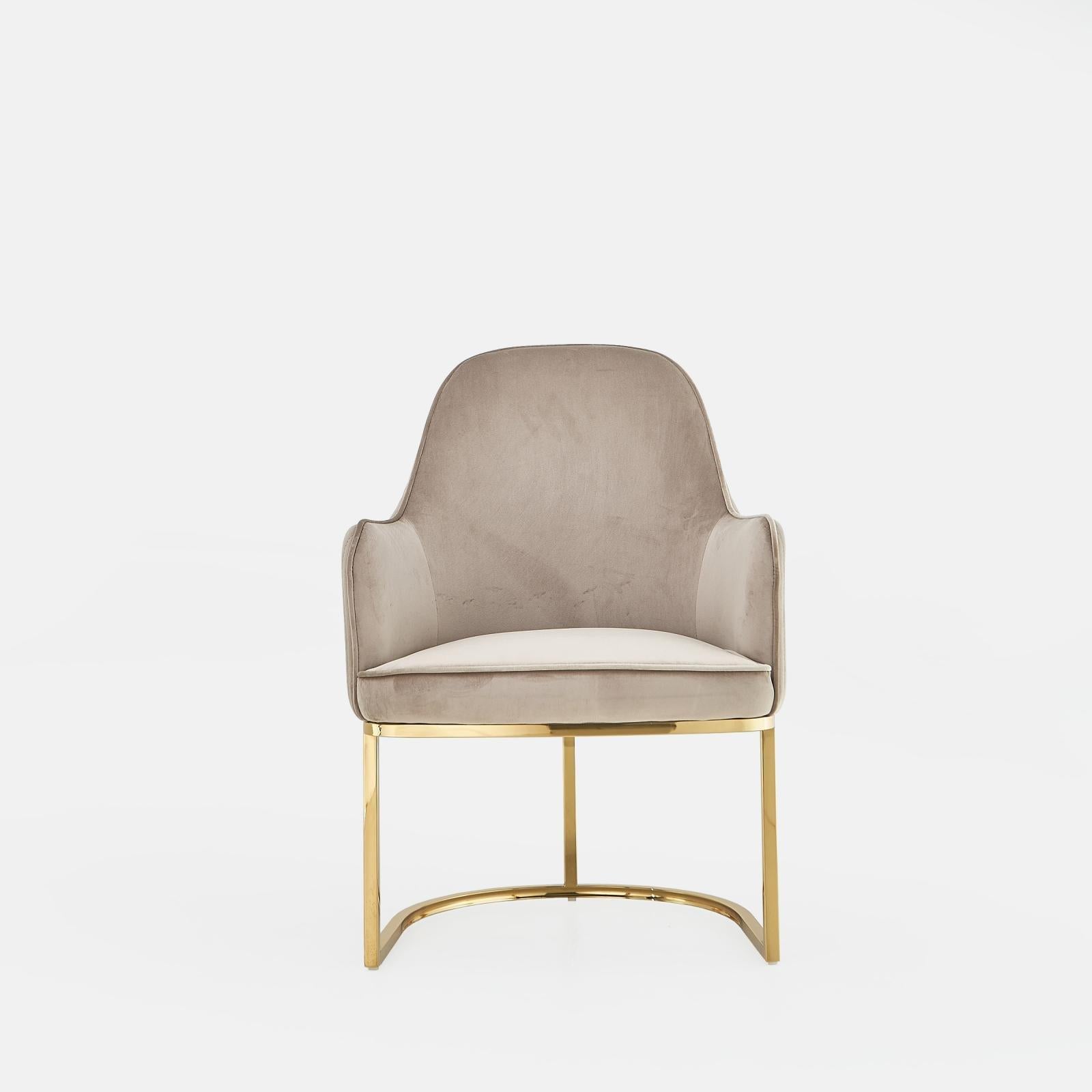 Andria Taupe Titanium Gold Dining Chair