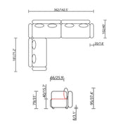 antonio white modern 9 sectional