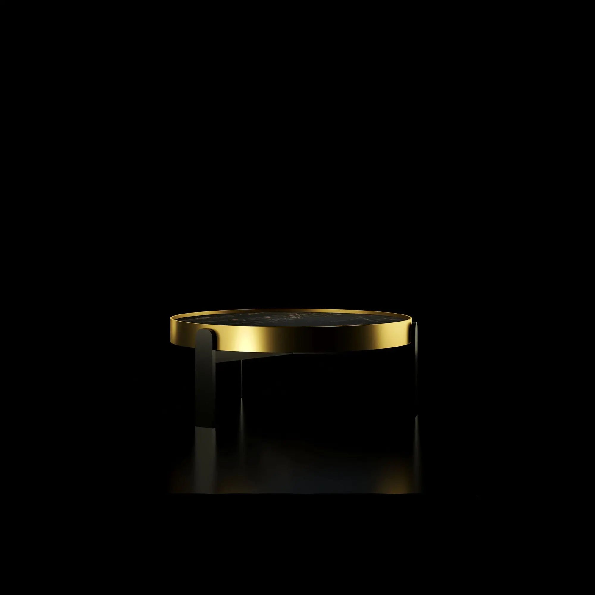 Armani Brushed Champaign & Black Round Coffee Table   My Store  Coffee Table