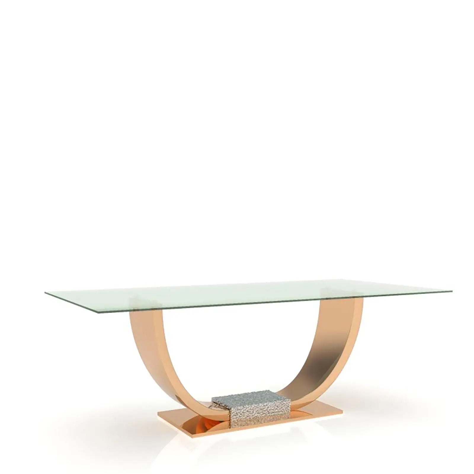 Bella Glass Top Dining Tables   My Store Rose-Gold Dining Table