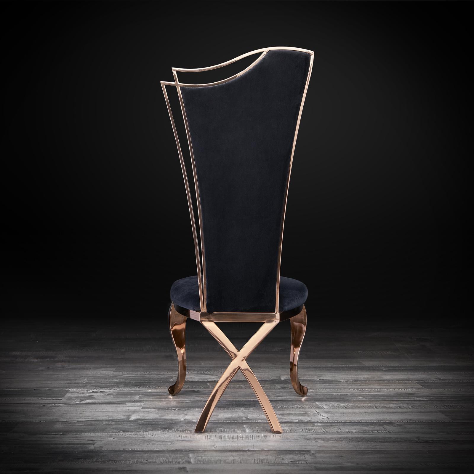 belladona vel black rg luxury dining chair