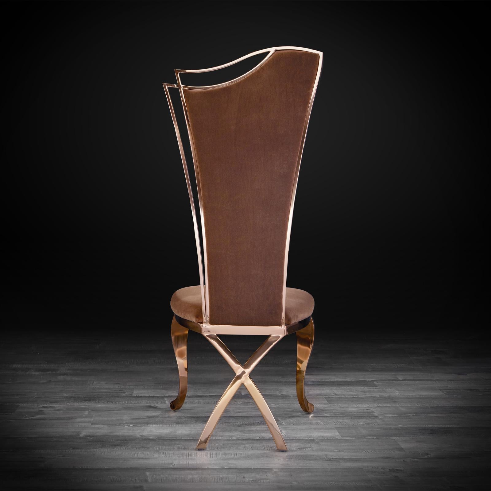 belladona vel brown rg luxury dining chair