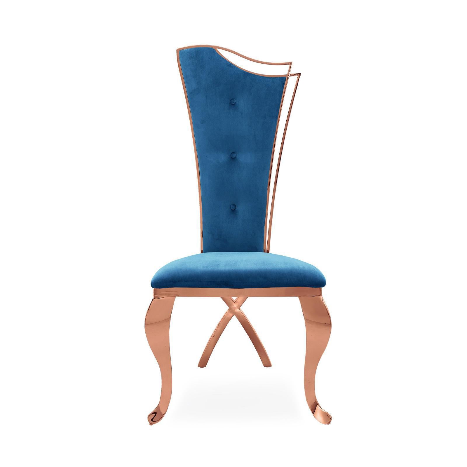 belladonna rgss dark blue velvet dining chair