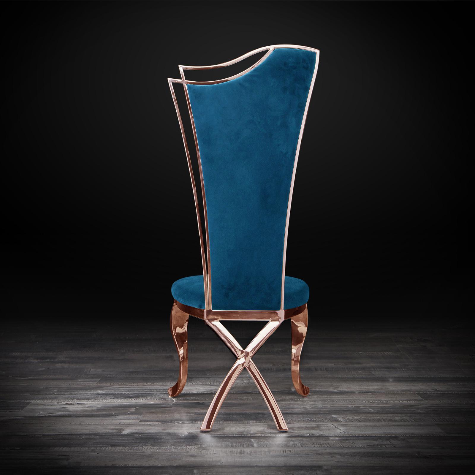 belladonna rgss dark blue velvet luxury dining chair