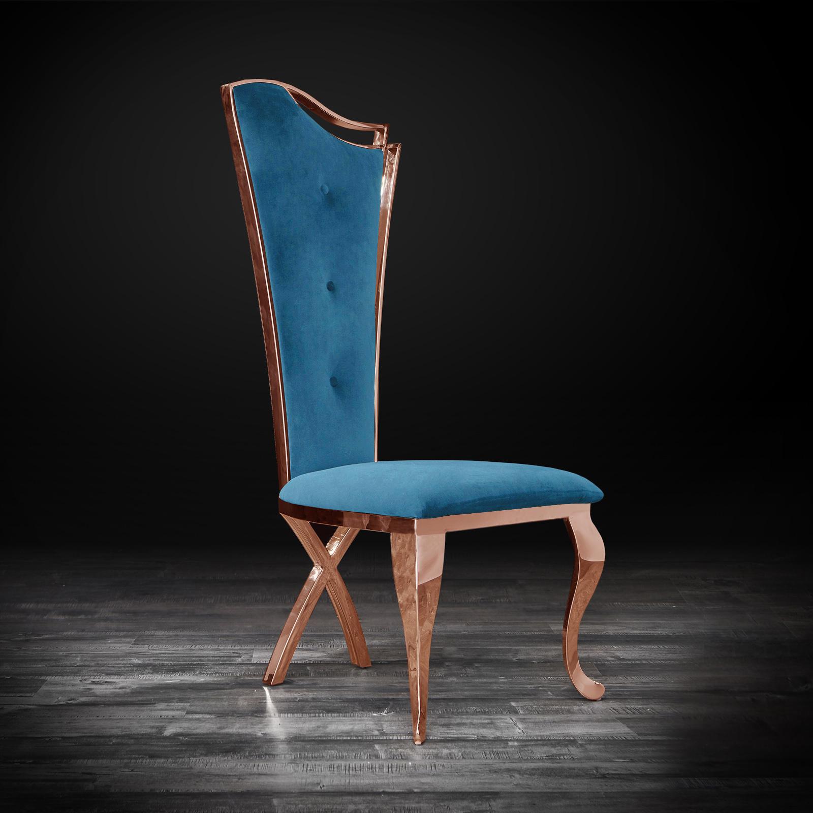 belladonna rgss dark blue velvet stylish dining chair