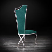 belladonna silver dark green velvet allamoda dining chair