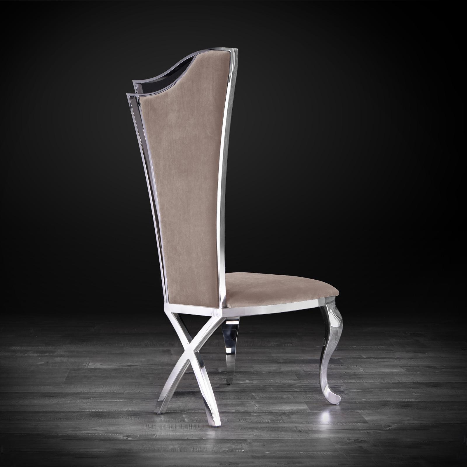 belladonna silver taupe velvet allamoda dining chair