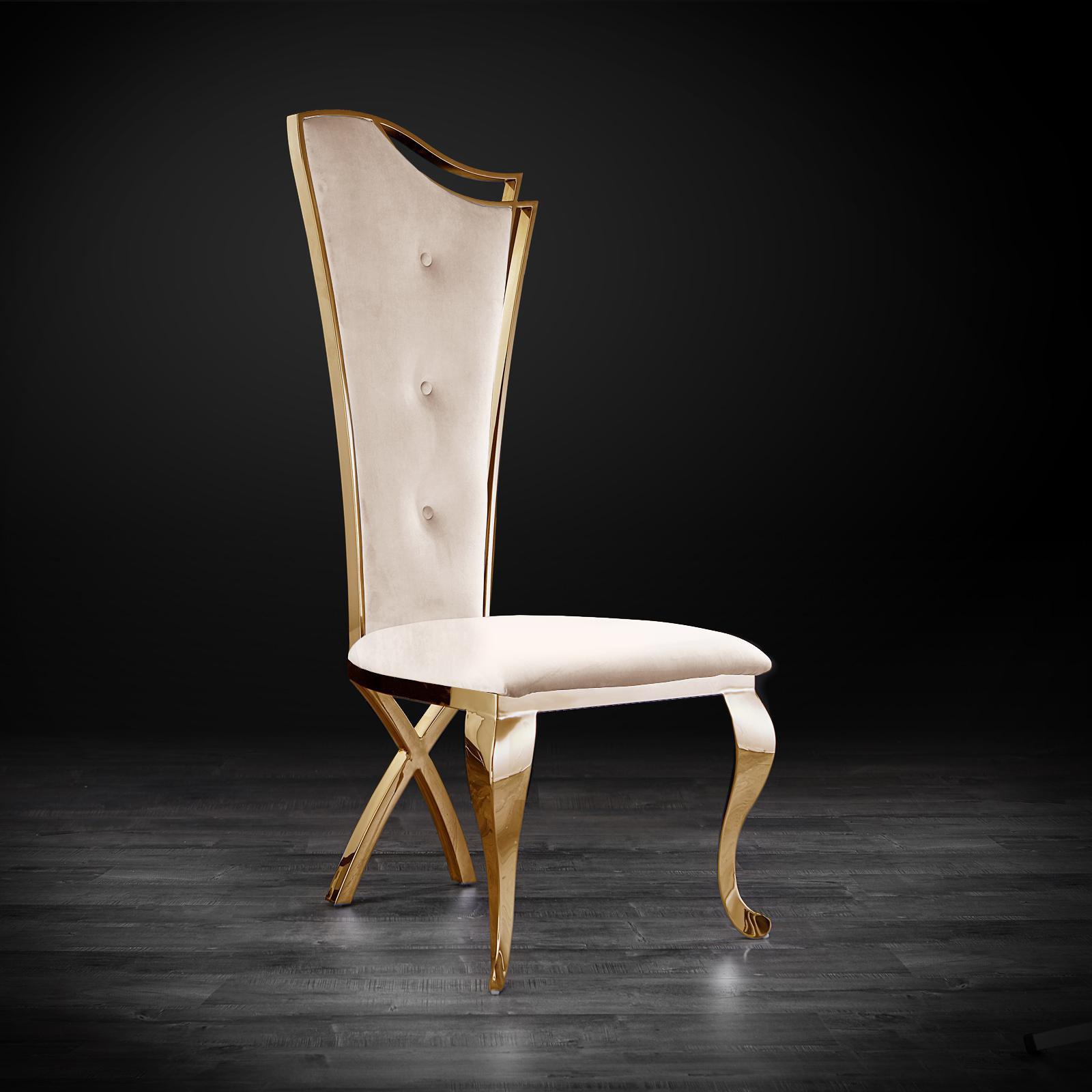 belladonna tgss beige velvet stylish dining chair