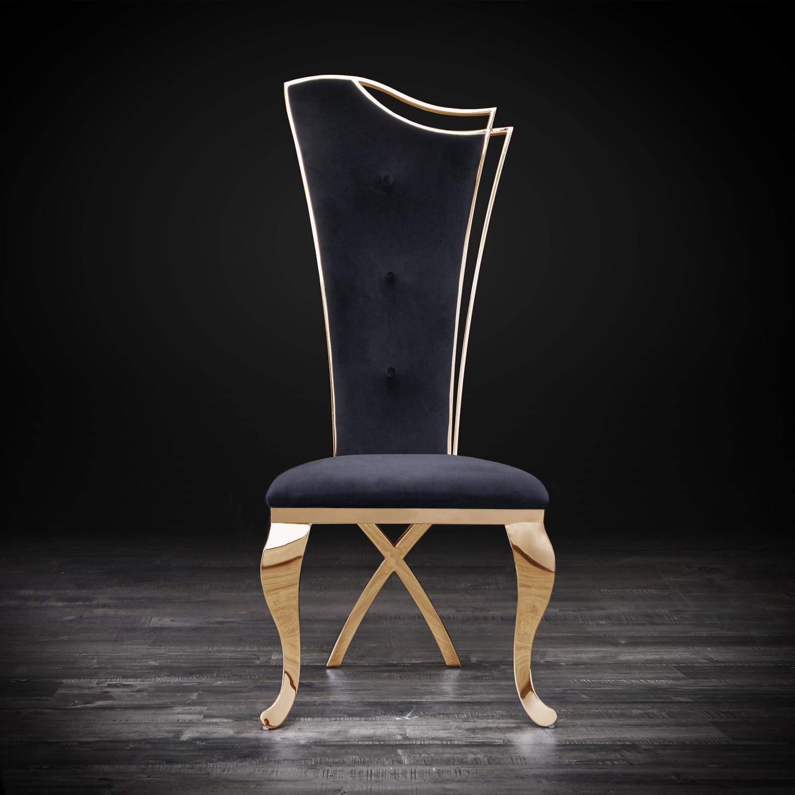 belladonna tgss black velvet modern dining chair