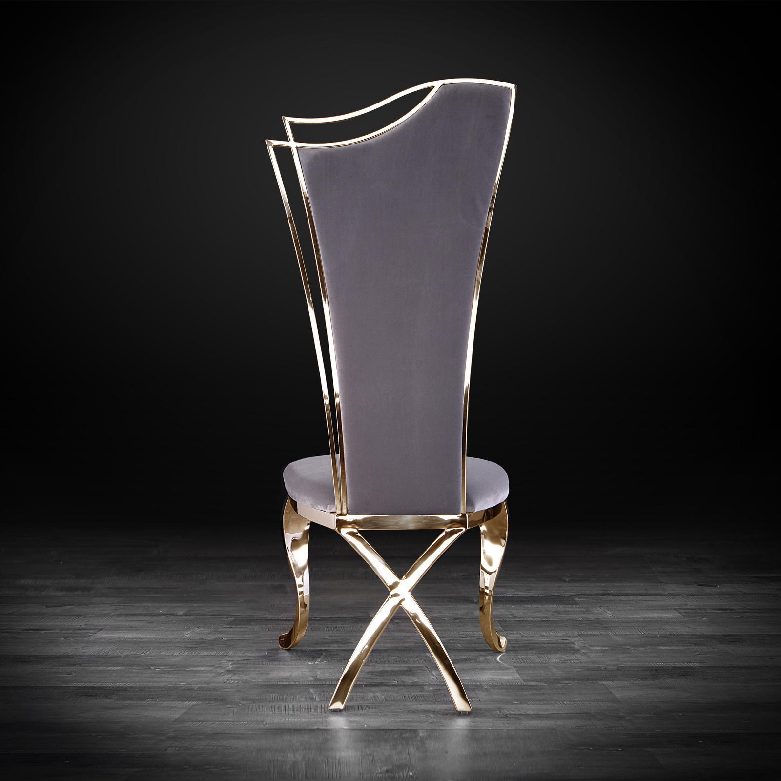 belladonna tgss gray velvet luxury dining chair