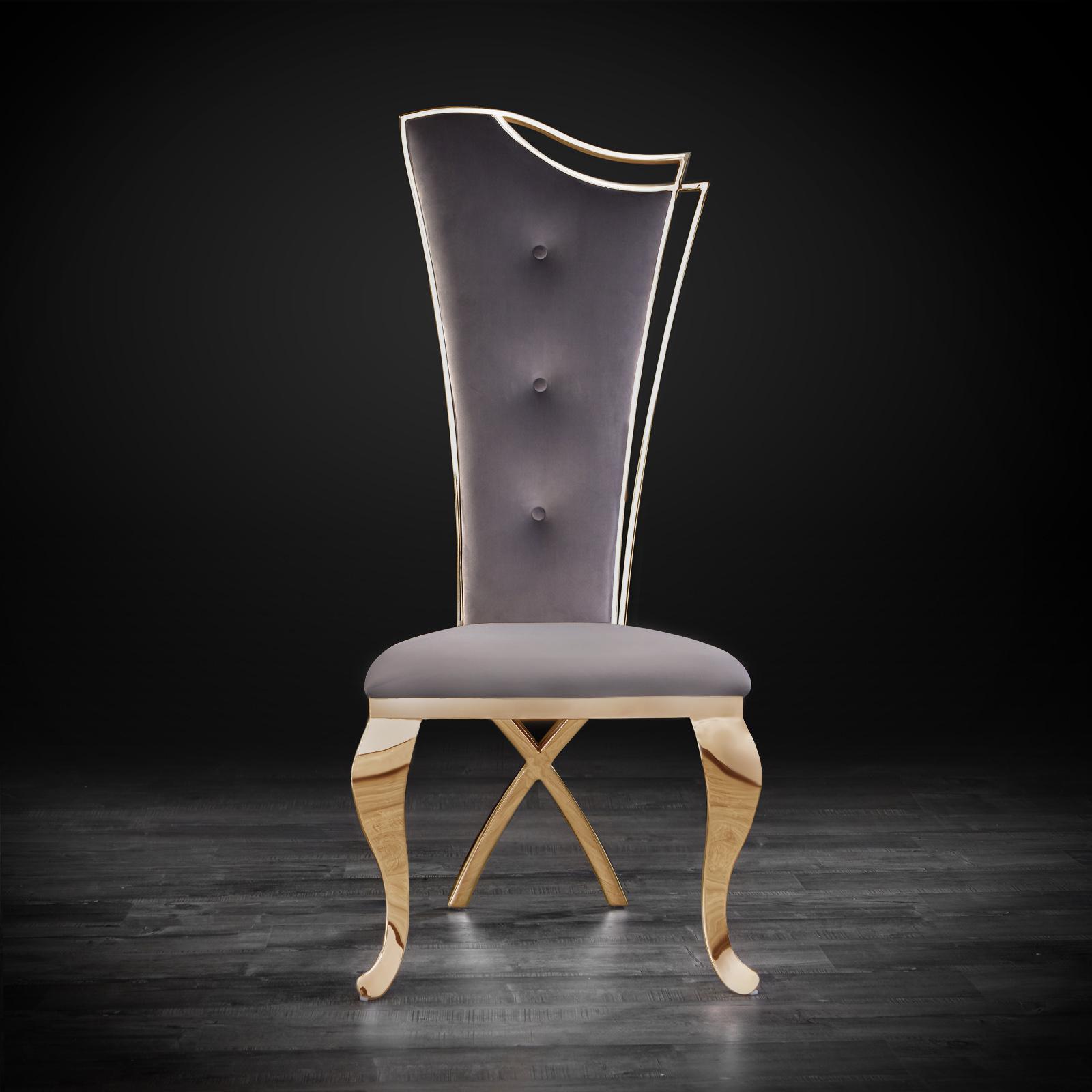 belladonna tgss gray velvet modern dining chair