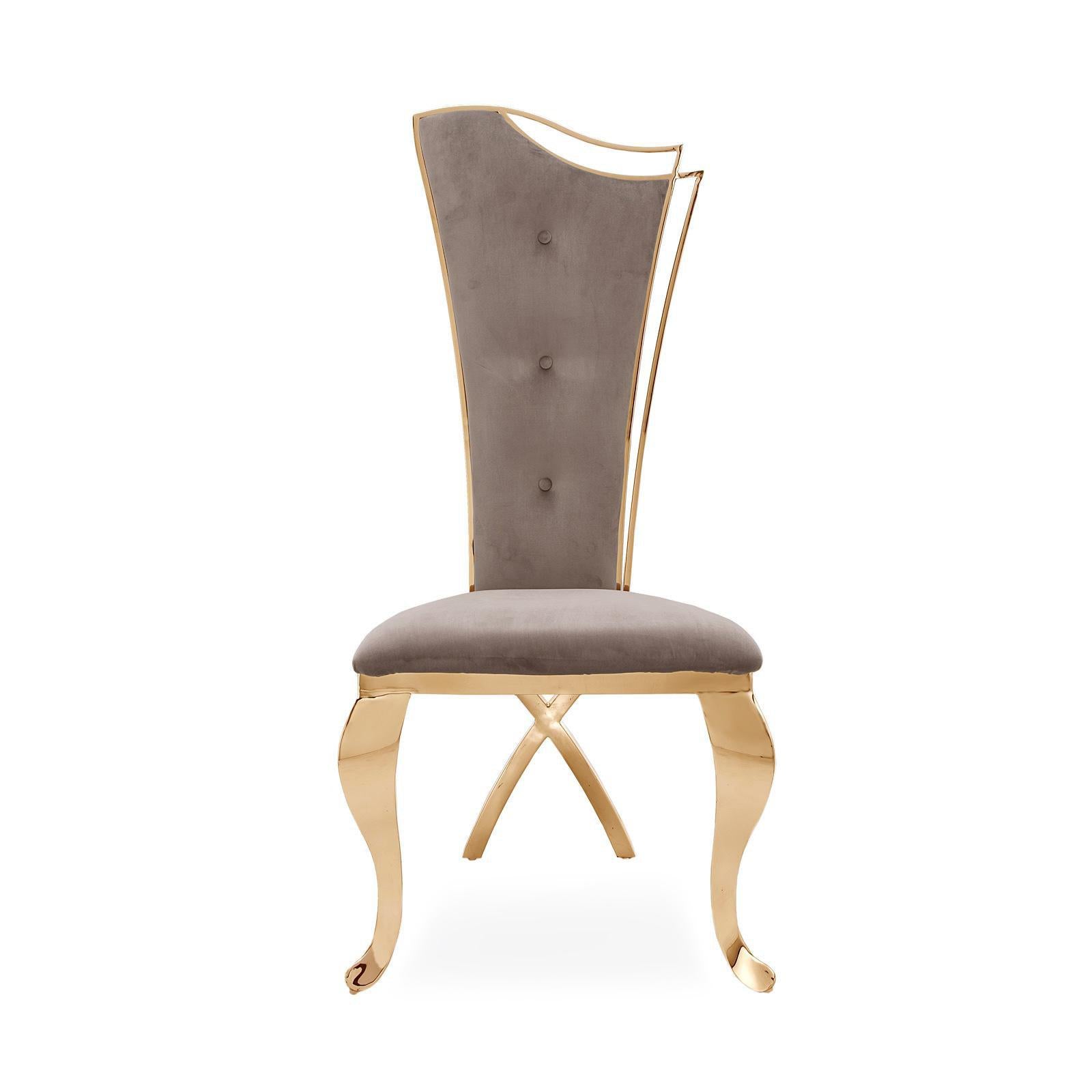 belladonna tgss taupe velvet dining chair