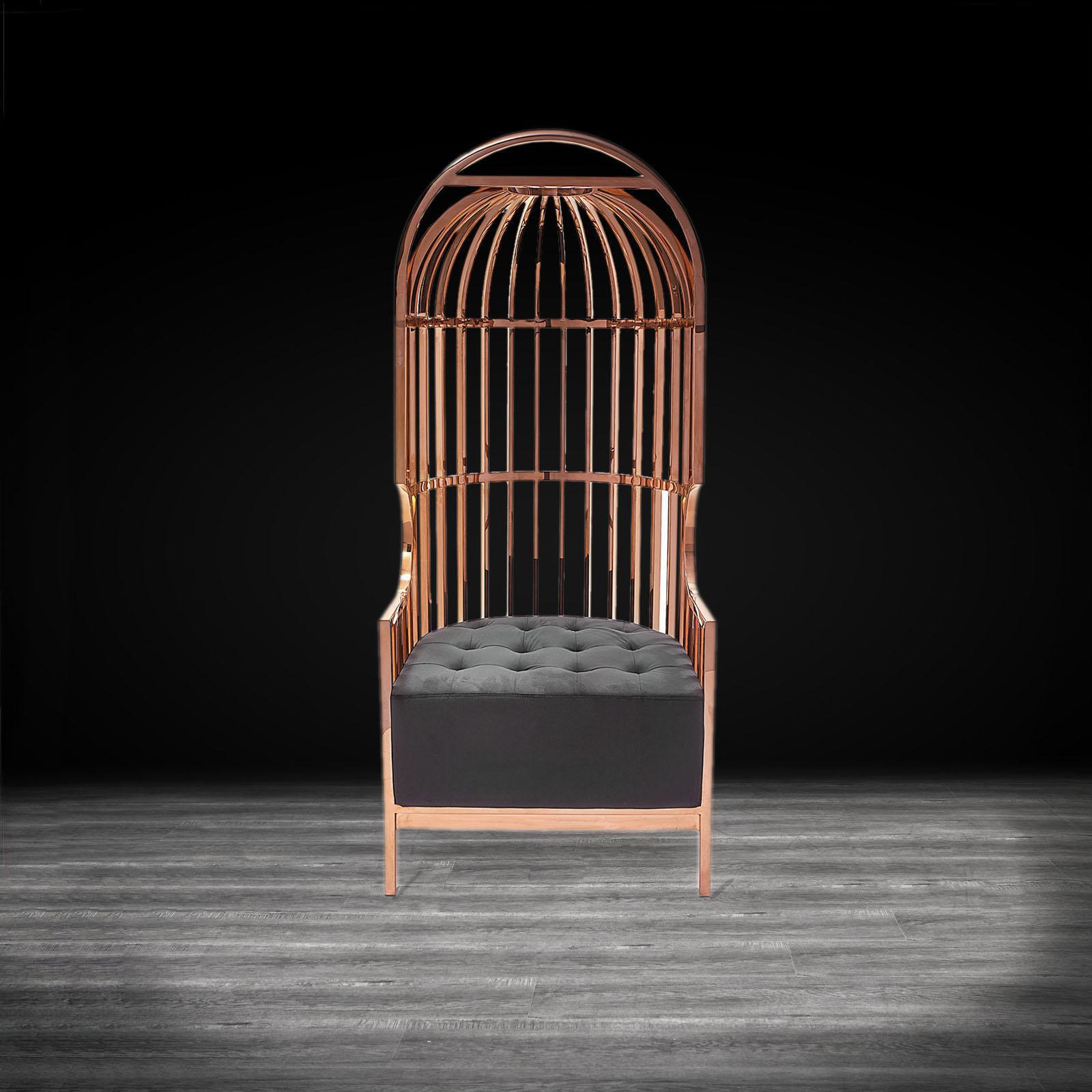 cage rgss black modern accent chair