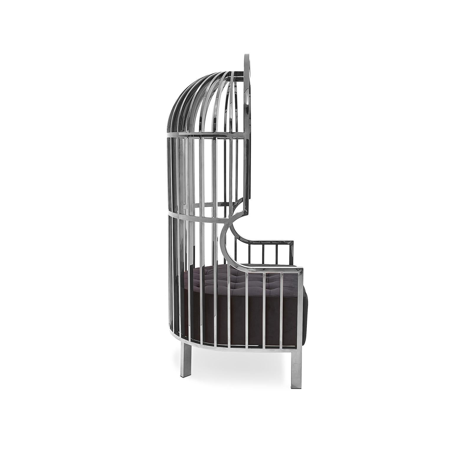 cage silver black allamoda 7 accent chair