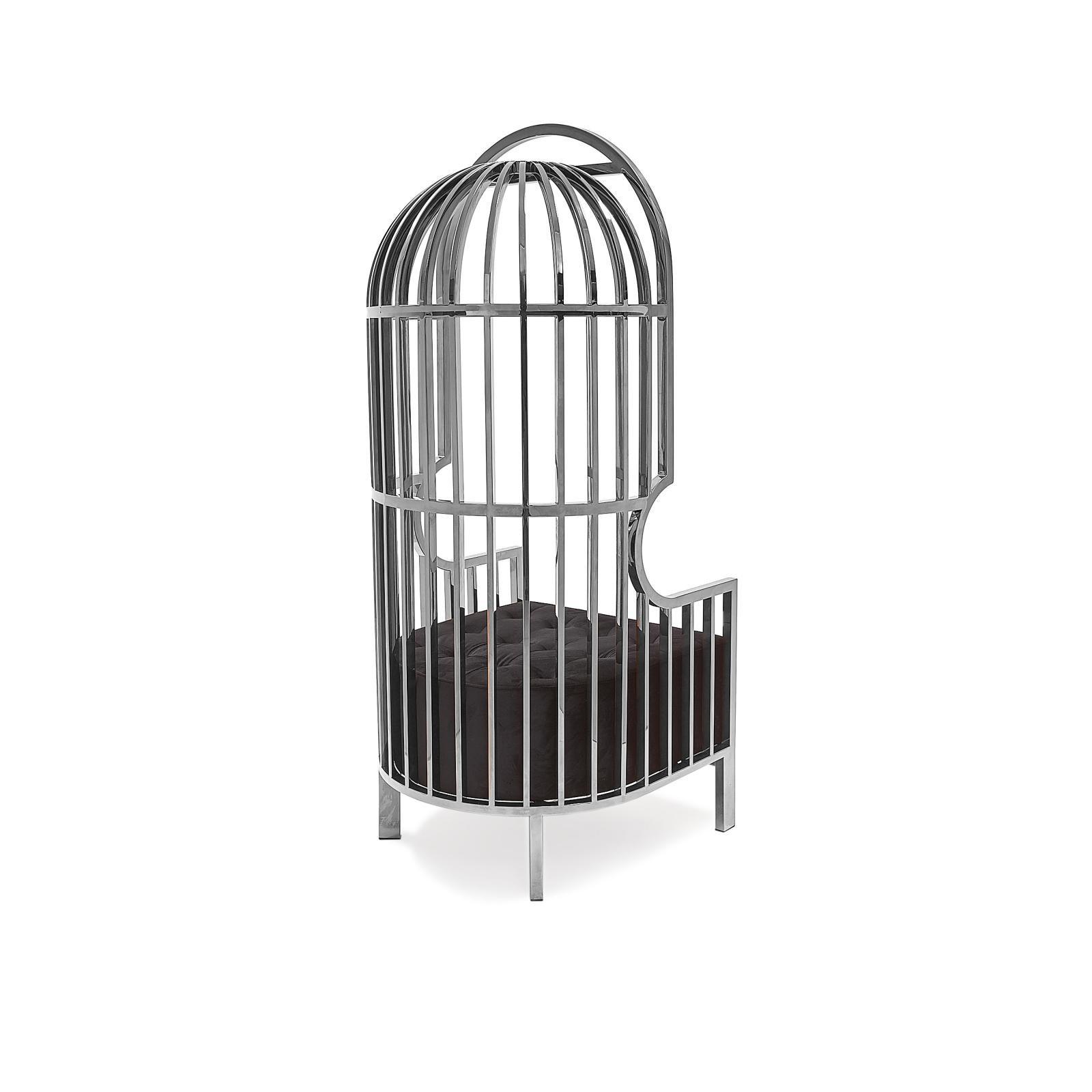 cage silver black luxury 7 accent chair