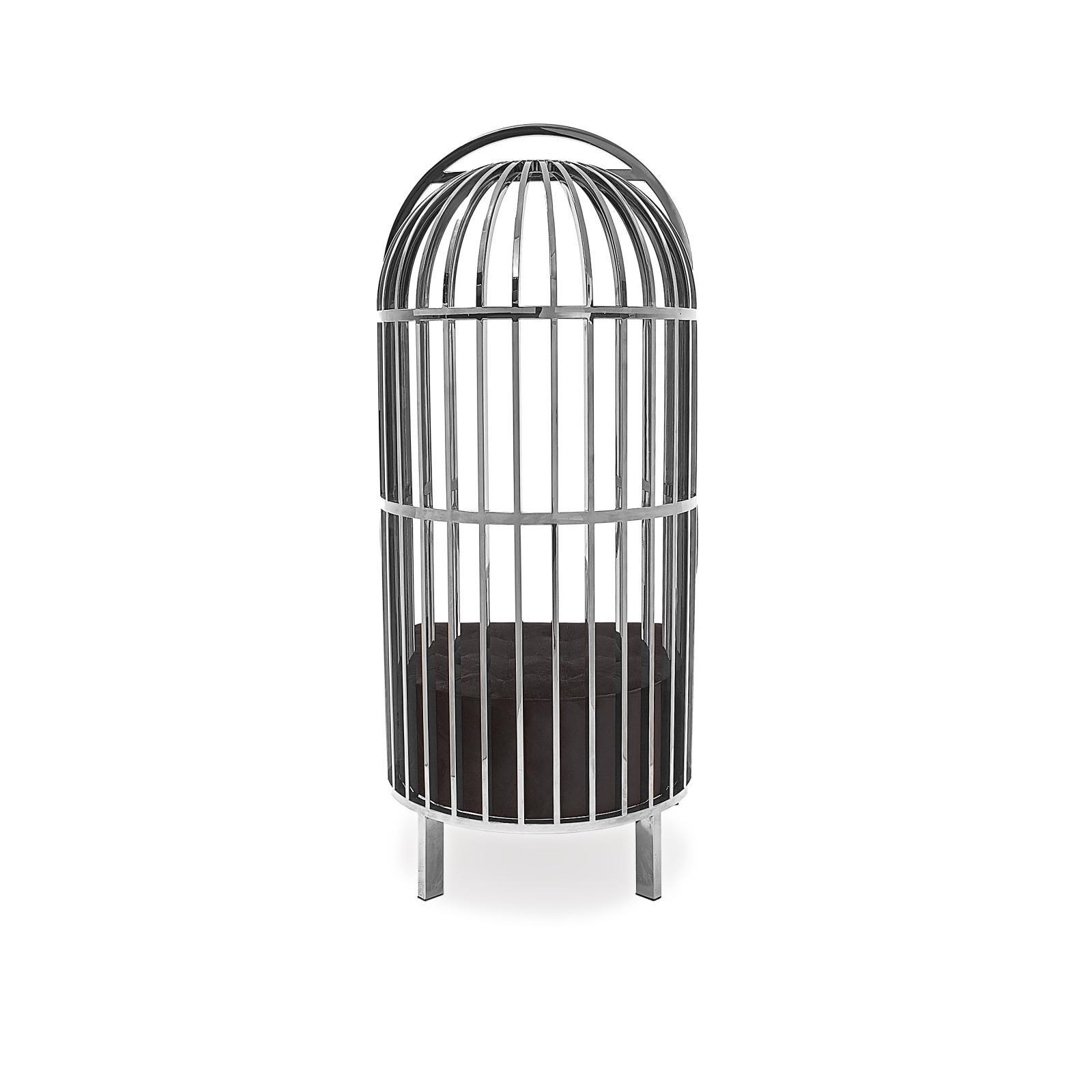 cage silver black modern 8 accent chair