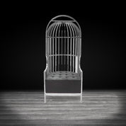 cage silver black modern accent chair