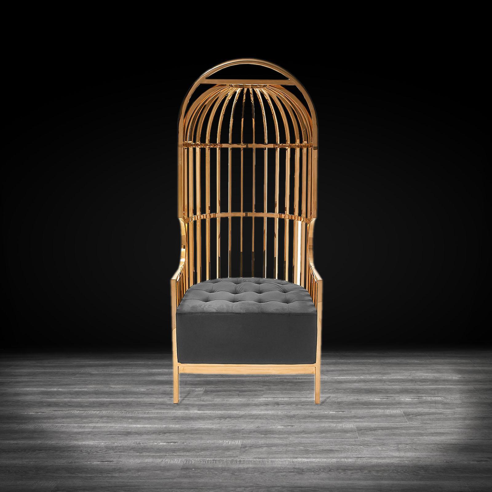 cage tgss black modern accent chair