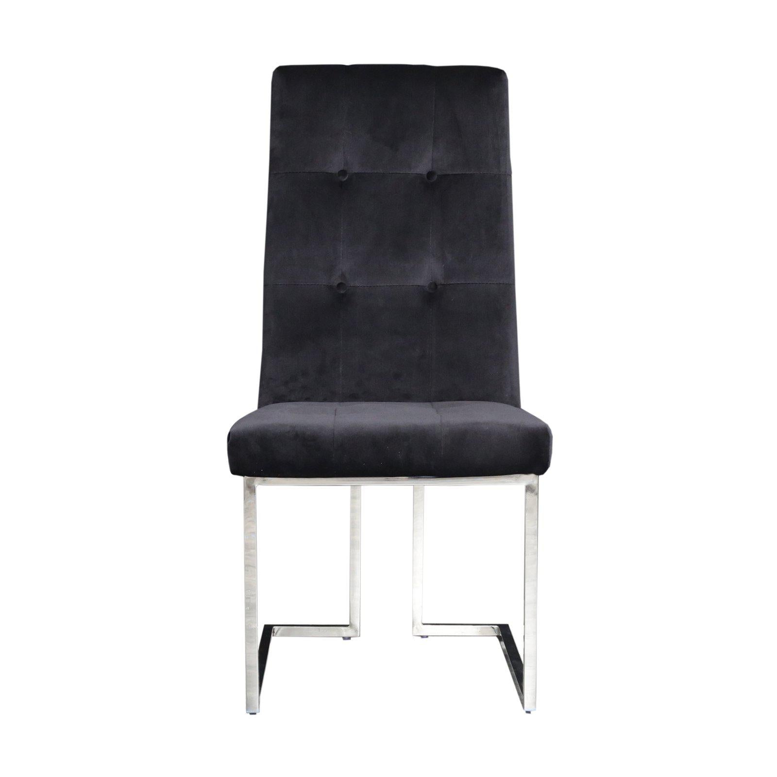 cameron black ss dining chair