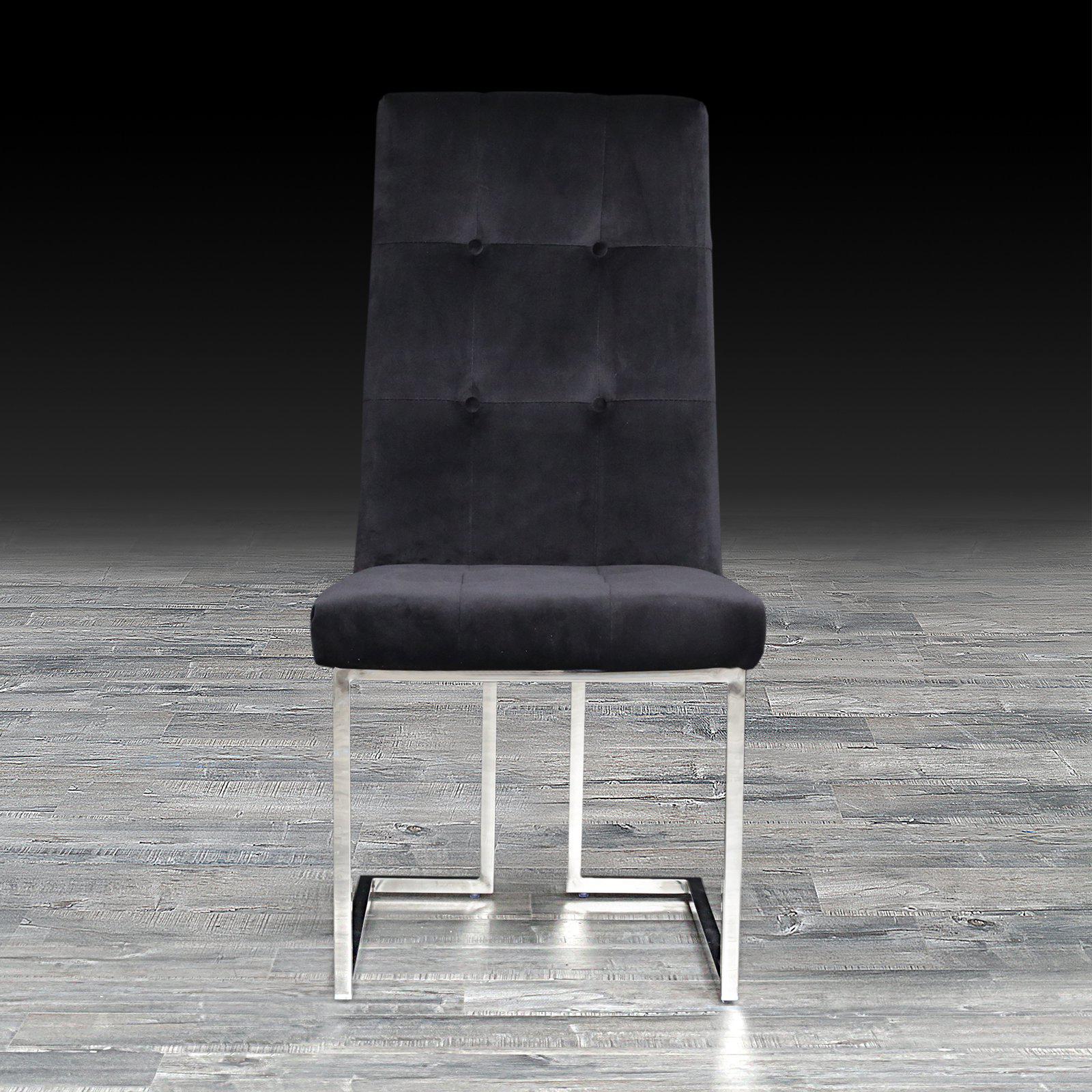 cameron black ss modern dining chair