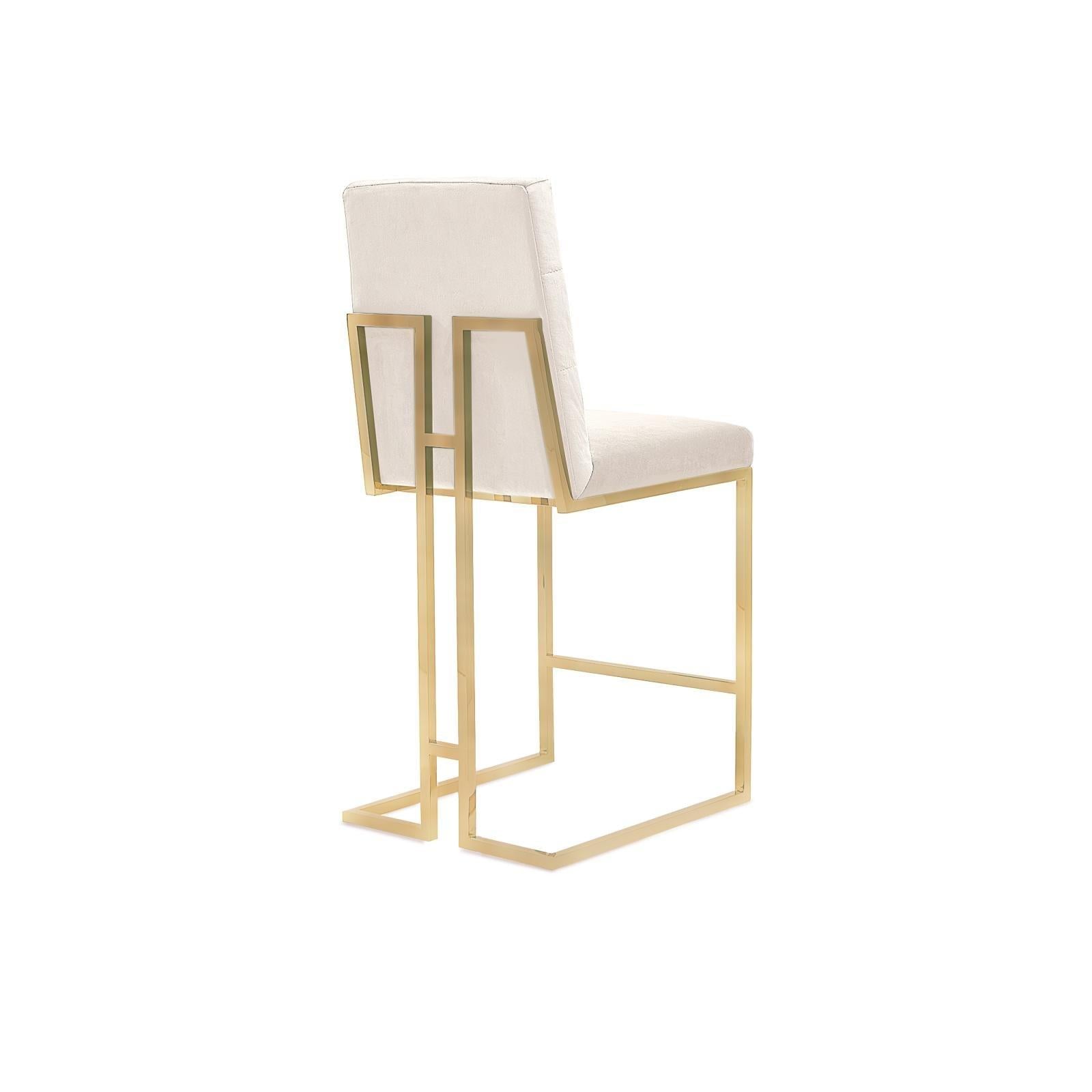 Cameron Brushed Gold Counter Stool - My Store