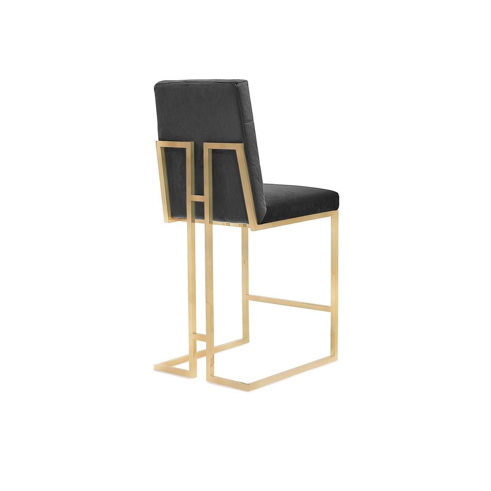 Cameron Brushed Gold Counter Stool - My Store