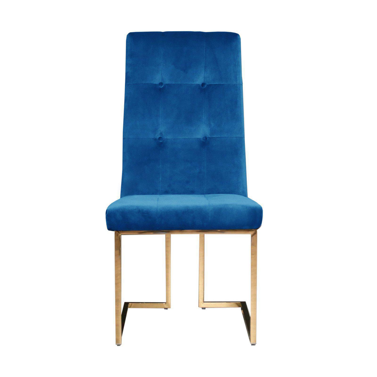 Cameron Dark Blue Titanium Gold Dining Chair